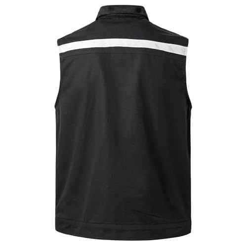 Tool Vest for Men Electrician Reflective Work Vest Carpenters Multi-Pockets Safety Vests