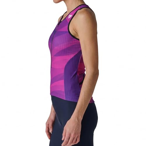 Womens Triathlon Singlet Top with Back Pockets - Racerback Performance