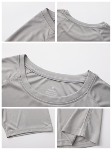 Men's Moisture-Wicking Quick-Dry Sports T-Shirt - Light Grey, Small
