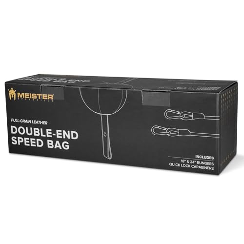 Meister SpeedKills 7.0 Inch Double-End Leather Speed Bag with Bungees, Latex Bladder