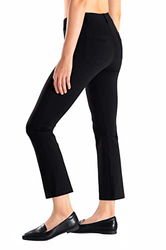Yogipace Kick Flare Cropped Yoga Dress Pants, 26" Inseam, Black