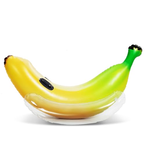 Sloosh Inflatable Banana Pool Float - Fun Ride-On Water Lounger for Summer Pool Parties