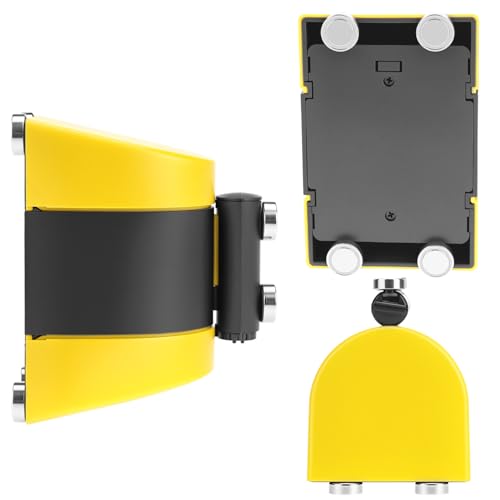 QWORK Magnetic Wall Mount Retractable Belt Barrier - Crowd Control and Safety Solution for Indoor and Outdoor Use