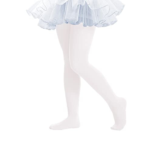 Ultra Soft Footed Ballet Tights for Girls - 6-8 Years White