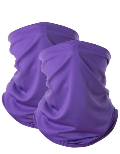 Cooling Neck Gaiter Face Mask - UPF 50+ UV Protection - Purple Pack