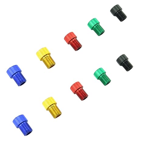 Presta to Schrader Valve Adapter for Bicycle Tires - 10 Pack Aluminum Alloy