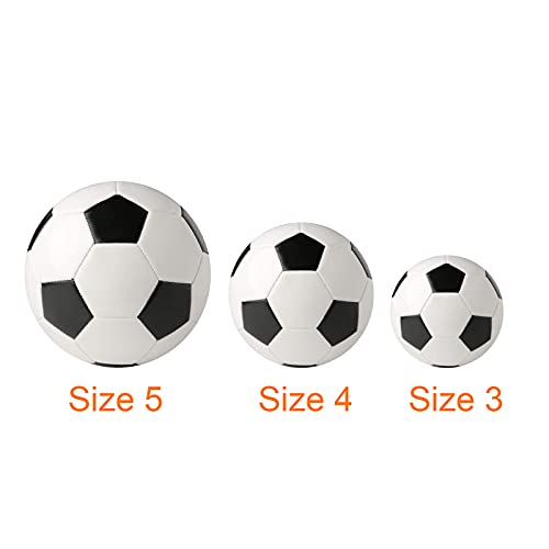 SPDTECH Soccer Ball Size 5 White Black with Pump & Needle Youth Game Practice Gift