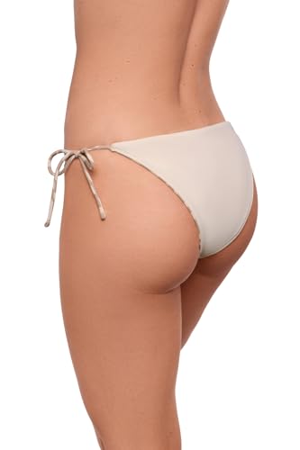 Reversible Women's String Tie Side Bikini Bottom - X-Large Wild Stripes