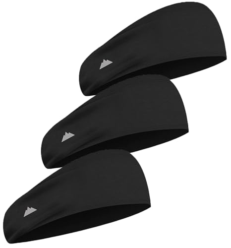 Sweat-Wicking Headband for Men & Women - 3 Pack Black