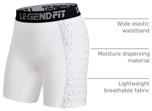 Girls Softball Padded Sliding Shorts - Medium White Compression
