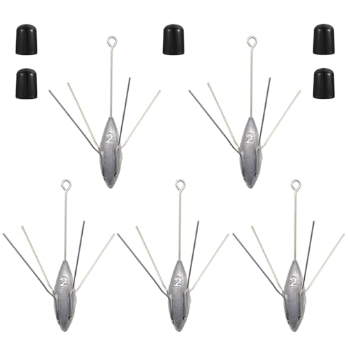 Silvery 2oz 5 Pcs Sputnik Lead Sinkers for Saltwater & Surf Fishing