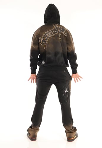 Screenshot Fleece Hoodie 5202 Mens Urban NYC Graffiti Oversized Fleece Sweatshirt XS-Xl Black