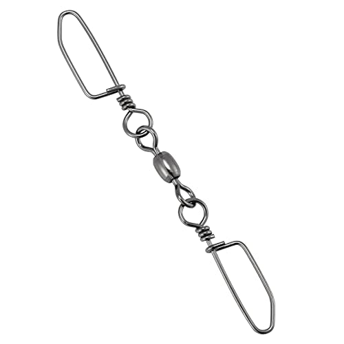 Dr.Fish 20 Pack #4/0*6 Saltwater Stainless Steel Double Snap Swivels - 220LB