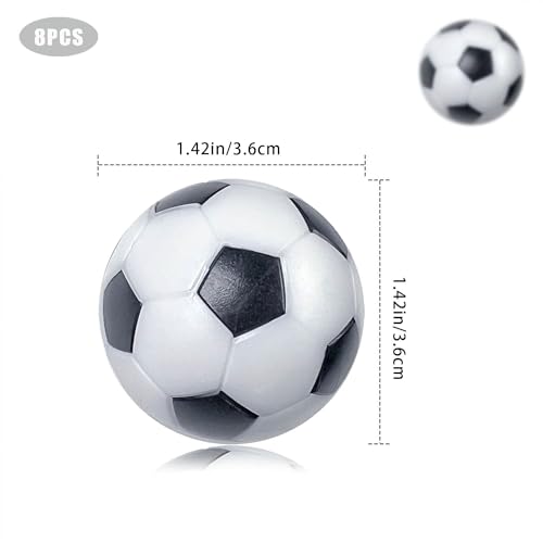 8 Pack Foosball Balls - 1.42 Inch Black & White Replacement Soccer Balls