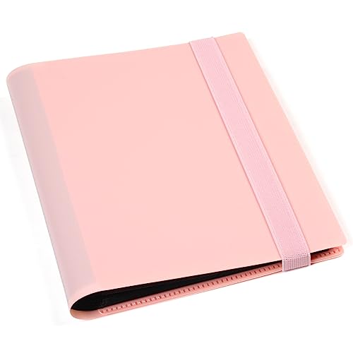 Side Loading 4 Pocket Trading Card Binder - Holds 160 Cards, Pink