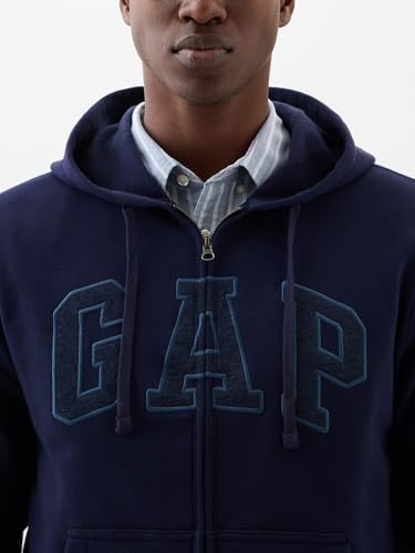 GAP Men's Heritage Logo Full Zip Hoodie Tapestry Navy X-Large
