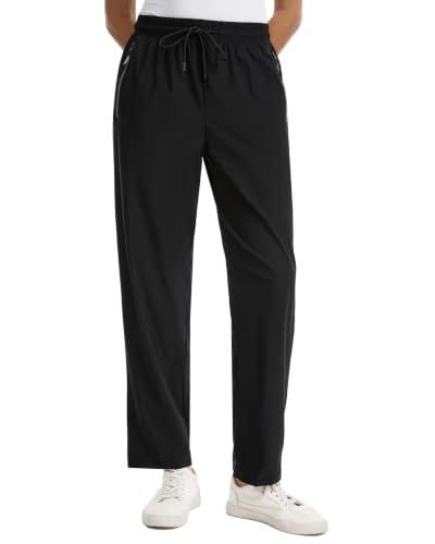 Airswan Women's X-Large Active Hiking Pants with Zipper Pockets - Black