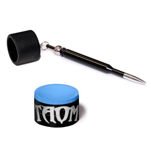 TAOM V10 Blue Billiard Pool Cue Chalk with Bullet Chalk Holder
