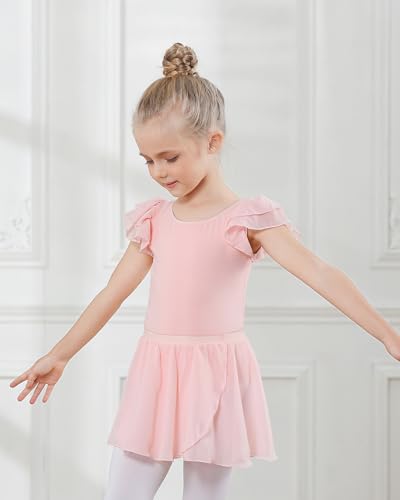 Chiffon Wrap Tutu Skirt for Girls - Fluffy Ballet Dress 10-11 Years / Pink
