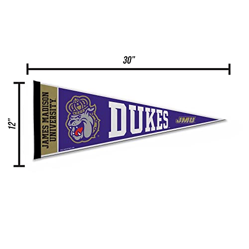 James Madison Dukes Felt Wall Pennant - 12" x 30" Decor