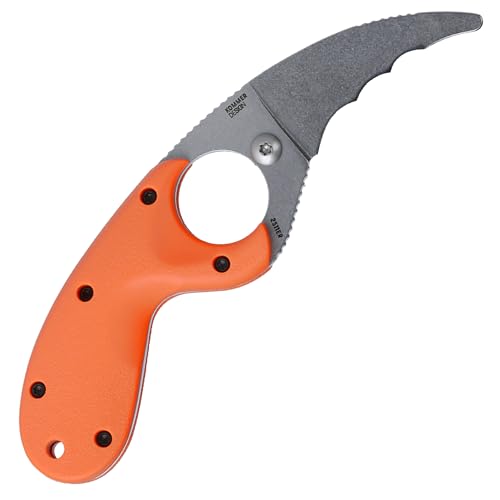 CRKT Bear Claw Emergency Rescue Fixed Blade Knife with Sheath: Hawkbill with AUS 8 Steel Blade, Glass-Reinforced Nylon Handle, 2511ER