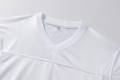 YWIES Women's White Mesh Football Jersey - Practice Sports Uniform, Medium