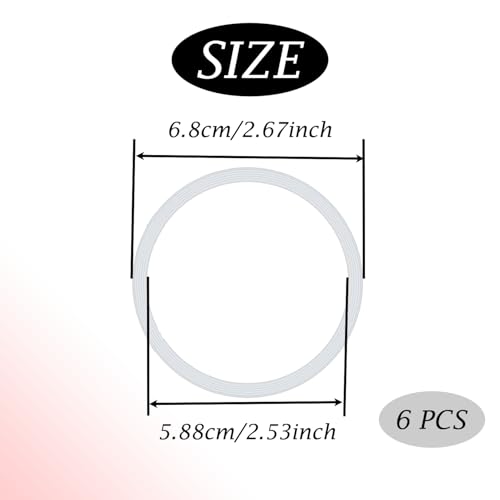 6-Pack Silicone Replacement Gaskets for FreeSip Water Bottle - Clear