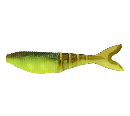 Zako Swimbait - 4 Inch Green Pumpkin with Lemon Laminate (6 Pack)