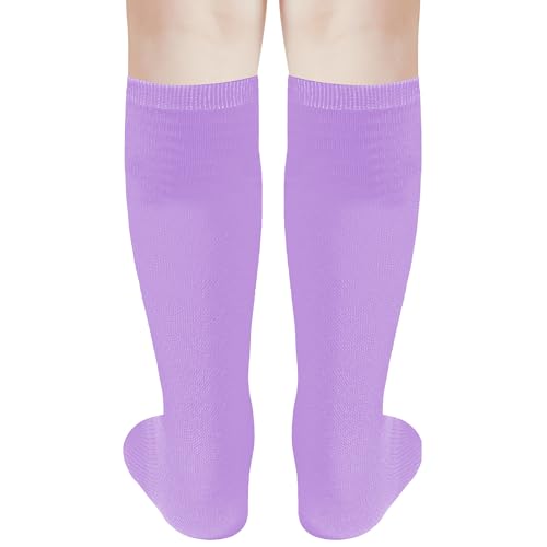 Toddler Cotton Knee High Tube Socks - Light Purple, 3-6 Years