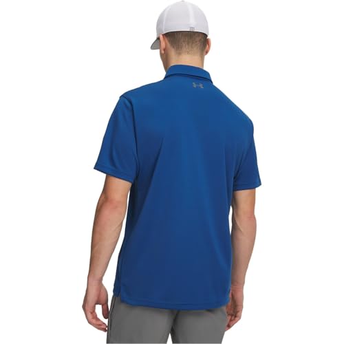 Under Armour Men’s Tech Golf Polo - Varsity Blue / Pitch Gray / Large