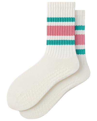 Vintage Pilates Socks with Grips - Pink, One Size