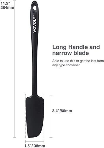 Silicone Jar Spatula - Heat Resistant Rubber Scraper, Black - 1-Pack