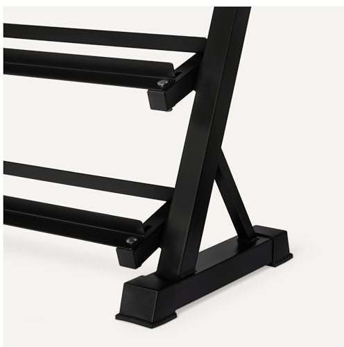 3-Tier Adjustable Dumbbell Weight Rack - Sturdy Steel Stand