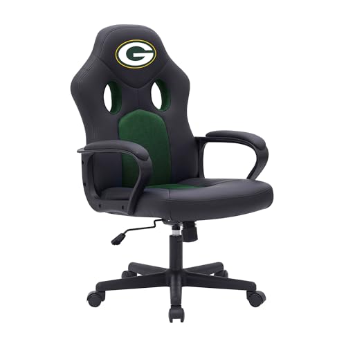 Vision Game Chair - Green Bay Packers, Black, 23 x 24 x 40-43 in