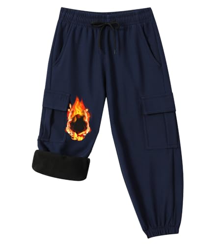 XiaoLongRen 4T Toddler Snow Pants Waterproof Fleece-Lined Winter Ski & Hiking Pants Blue