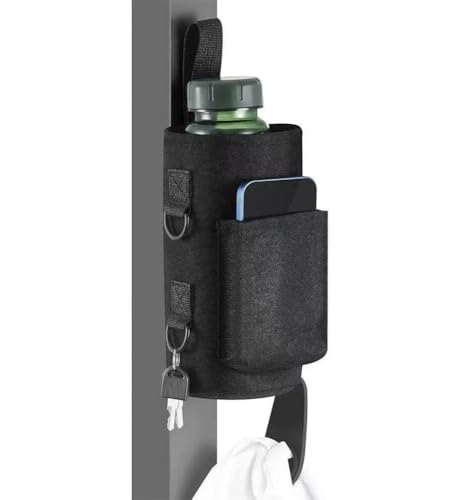 Magnetic Gym Bag with Water Bottle Holder & Phone Pocket - Black