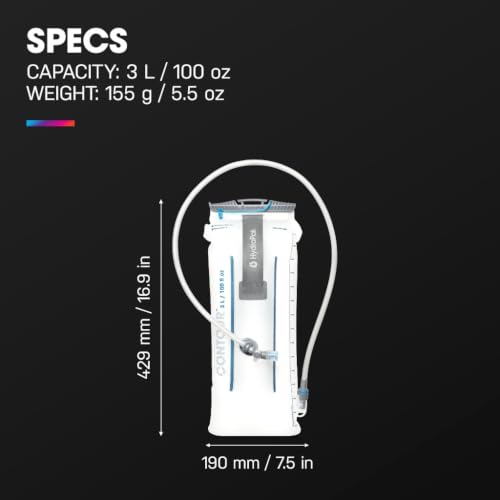HydraPak Contour Hydration Reservoir 3L (Fits 2L & 3L Packs) - Lightweight, 3D Bottom