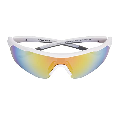 Rawlings Boys Pitch Perfect Shield Sunglasses White & Orange 65mm