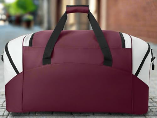 Large Virginia Tech Duffel Bag - Deluxe Hokies Luggage - Maroon