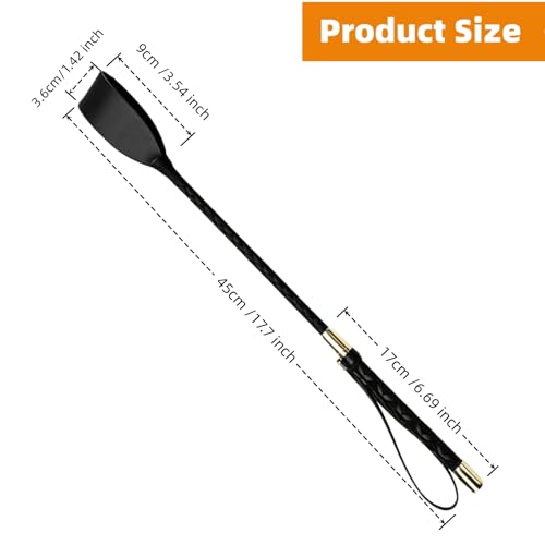18-Inch Riding Crop - Premium PU Leather Equestrian Whip with Non-Slip Handle