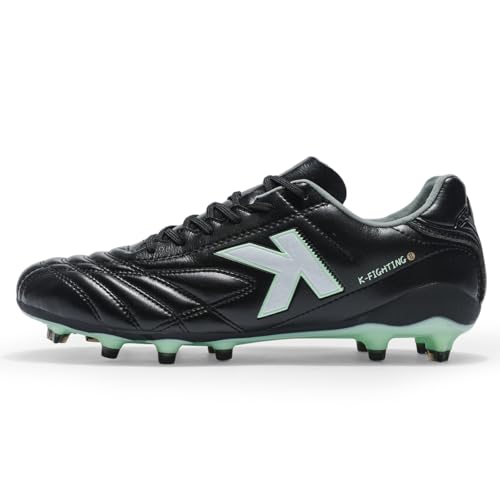 KELME Men's Soccer Cleats 9.5 Black - Outdoor Firm Ground Football Shoes