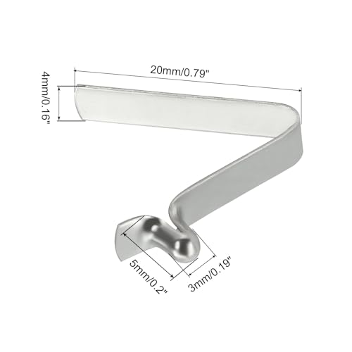 Silver Manganese Steel Spring Tent Pole Clips - 5mm x 20mm, 6 Pack