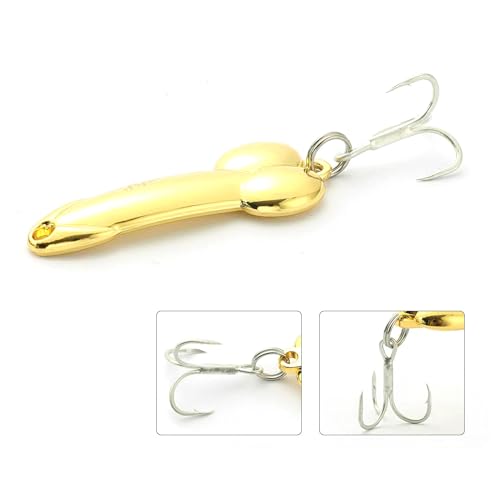 5Pcs Metal Fishing Spoons with Treble Hooks - Trout & Bass Lures