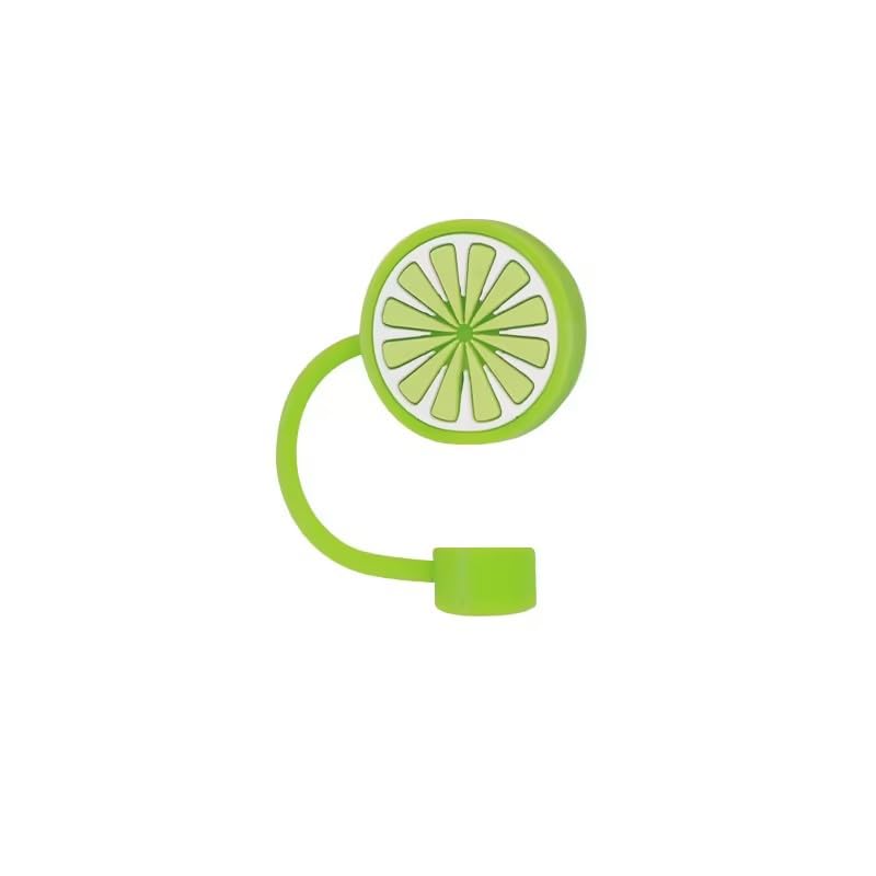 Green Lemon Silicone Straw Cover for 10mm Tumbler Straws - Protective Cap