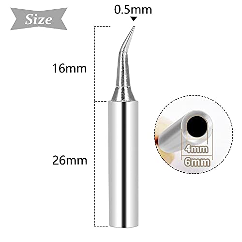 10 Pieces Soldering Iron Tips, 900M-T Solder Welding Replacement Tip Kit for Hakko, Radio Shack, TENMA, ATTEN, Quick, Aoyue, Yihua Soldering Station (900M-T-IS)
