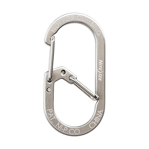 G-Series Dual Chamber Carabiner Keychain - Stainless Steel, Size #1, 2 Pack