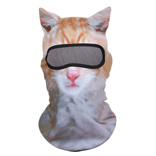 3D Cat Balaclava Face Mask with Ears - Breathable & Lightweight