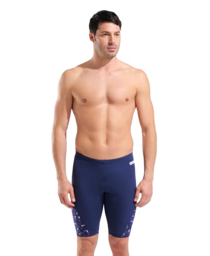 Arena Men's Navy Blue Confetti Swim Jammer 17.7in Performance Swimwear