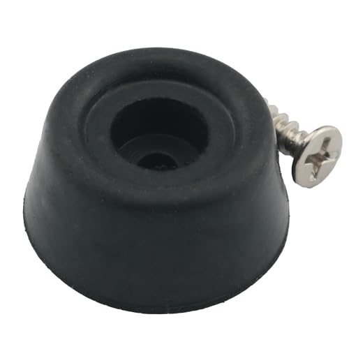 4-Pack Pool Cue Stick Rubber Bumpers with Screws - Black