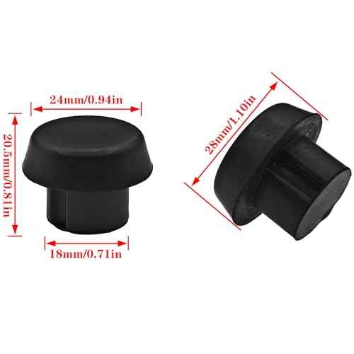 8 PCS Pool Cue Bottom Rubber Protective Plugs - Black Billiard Tail Covers